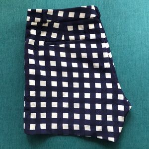 Preppy af navy blue check formal shorts